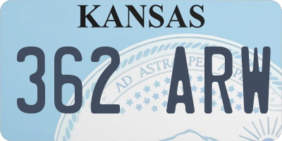 KS license plate 362ARW