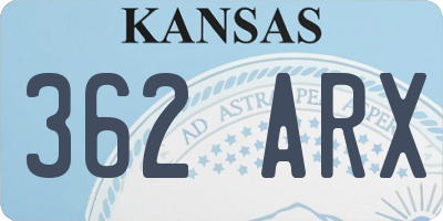 KS license plate 362ARX