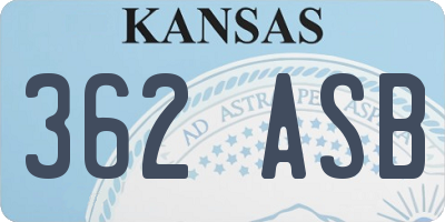 KS license plate 362ASB