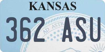 KS license plate 362ASU