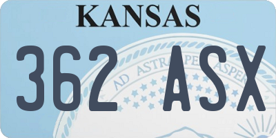 KS license plate 362ASX