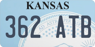 KS license plate 362ATB