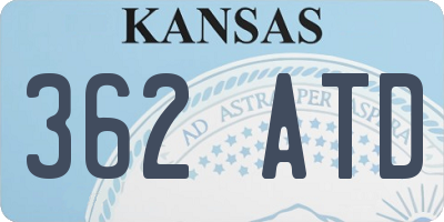 KS license plate 362ATD