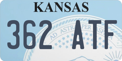 KS license plate 362ATF