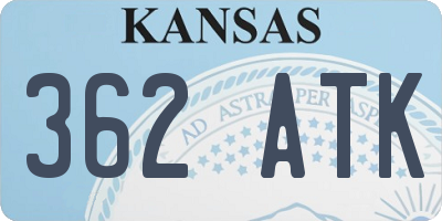 KS license plate 362ATK