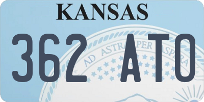 KS license plate 362ATO