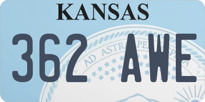 KS license plate 362AWE