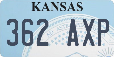 KS license plate 362AXP