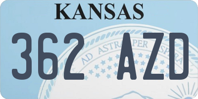 KS license plate 362AZD