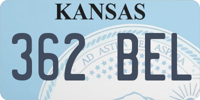 KS license plate 362BEL