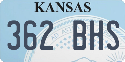 KS license plate 362BHS