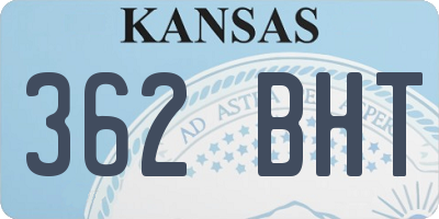 KS license plate 362BHT