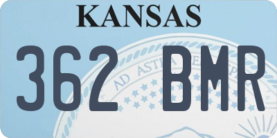 KS license plate 362BMR