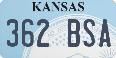 KS license plate 362BSA