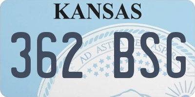 KS license plate 362BSG