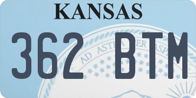 KS license plate 362BTM