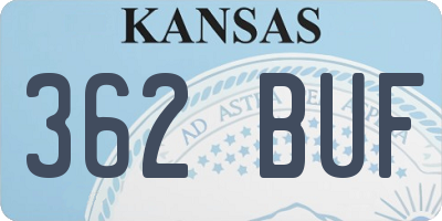 KS license plate 362BUF