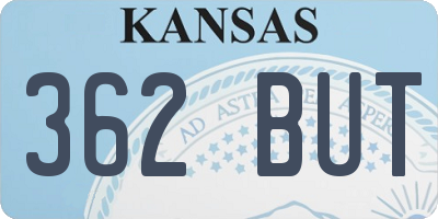 KS license plate 362BUT
