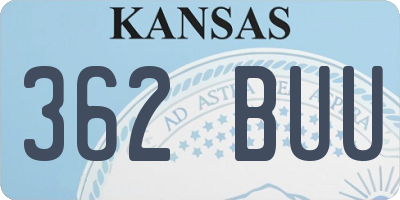 KS license plate 362BUU