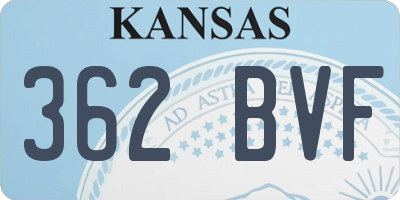 KS license plate 362BVF
