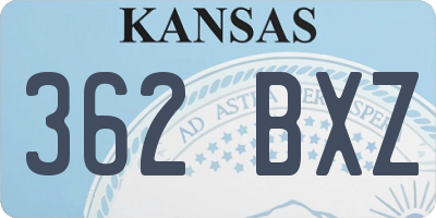KS license plate 362BXZ