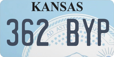 KS license plate 362BYP