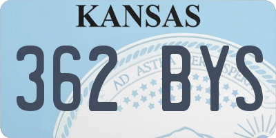 KS license plate 362BYS
