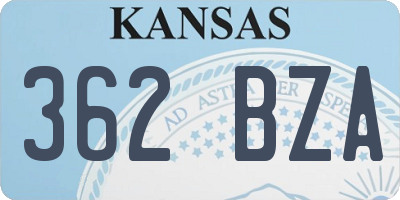 KS license plate 362BZA