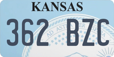 KS license plate 362BZC