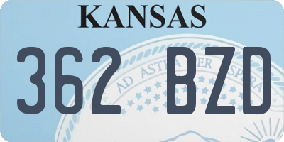 KS license plate 362BZD