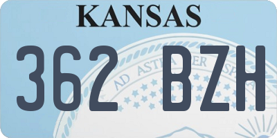 KS license plate 362BZH