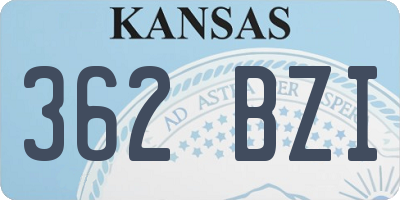 KS license plate 362BZI