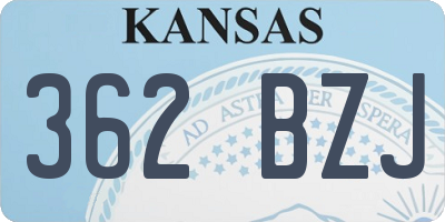 KS license plate 362BZJ