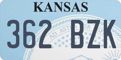 KS license plate 362BZK