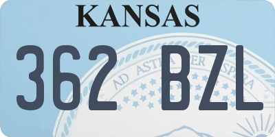 KS license plate 362BZL