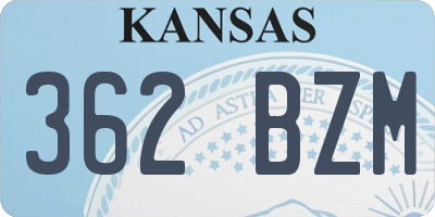 KS license plate 362BZM