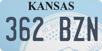 KS license plate 362BZN