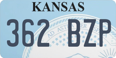 KS license plate 362BZP