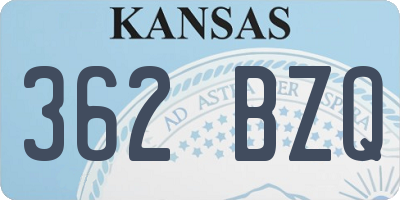 KS license plate 362BZQ