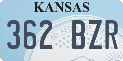 KS license plate 362BZR