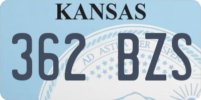 KS license plate 362BZS