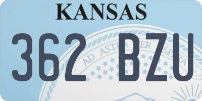 KS license plate 362BZU