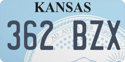 KS license plate 362BZX