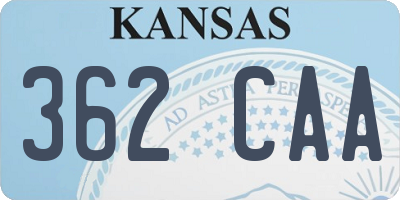 KS license plate 362CAA