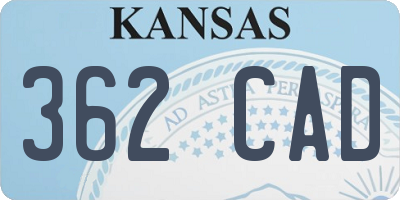 KS license plate 362CAD