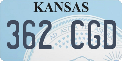 KS license plate 362CGD