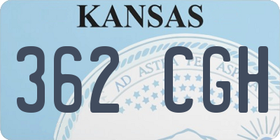KS license plate 362CGH