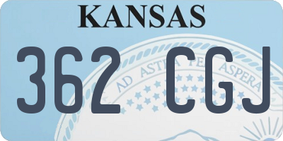 KS license plate 362CGJ