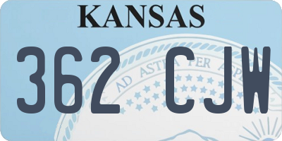 KS license plate 362CJW