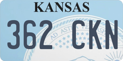 KS license plate 362CKN